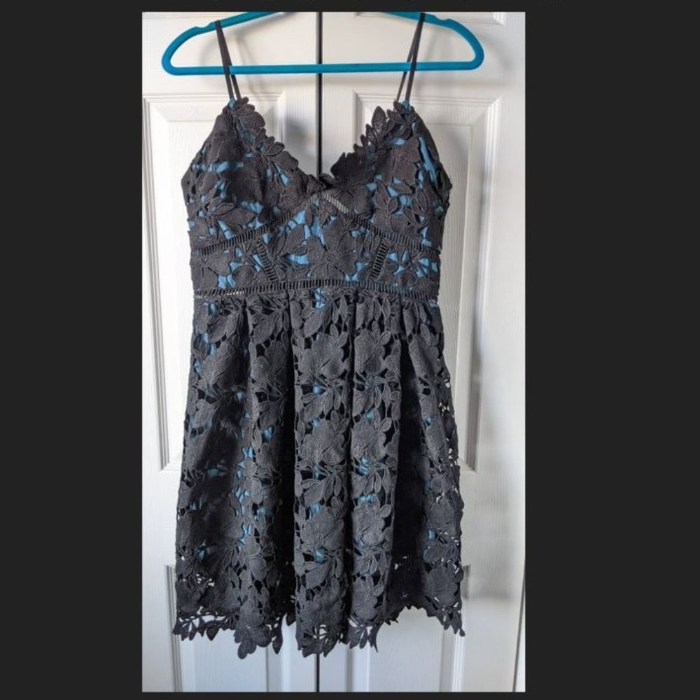 Romeo and Juliet Couture - Black & Teal Lace Party Dress